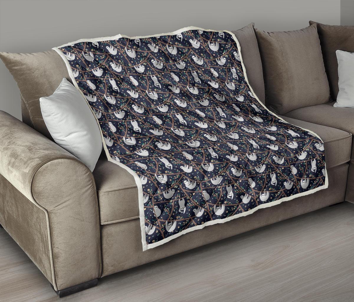 Sloth Happy Design Themed Print Premium Quilt-JTAMIGO.COM