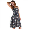 Sloth Happy Design Themed Print Sleeveless Dress