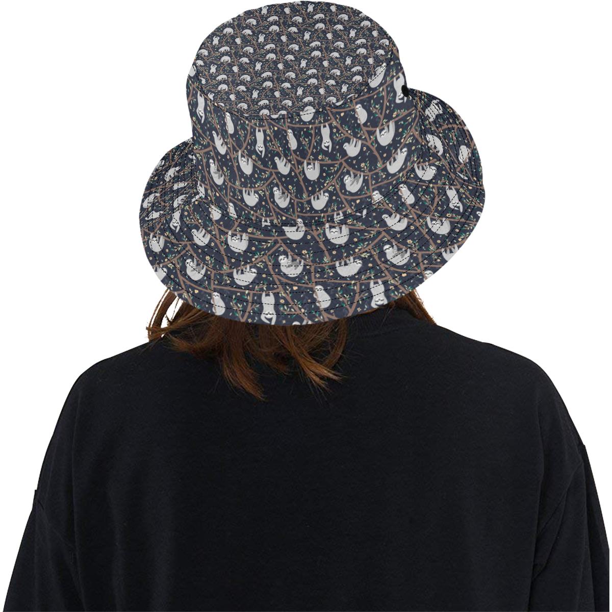 Sloth Happy Design Themed Print Unisex Bucket Hat