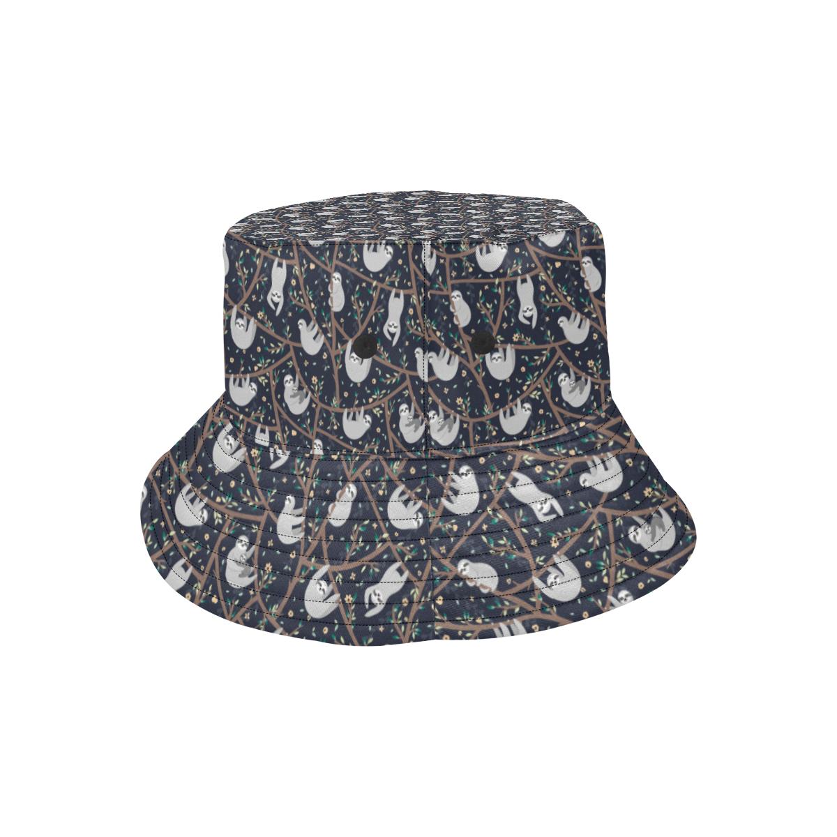Sloth Happy Design Themed Print Unisex Bucket Hat