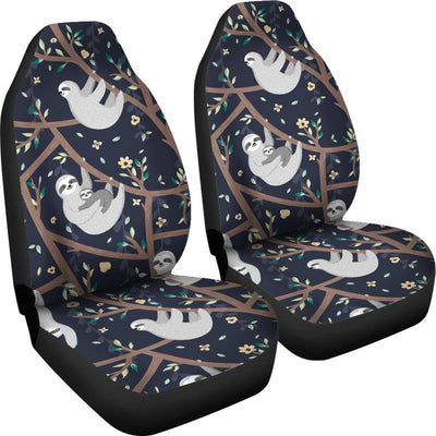 Sloth Happy Design Themed Print Universal Fit Car Seat Covers