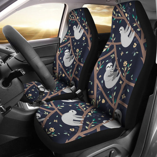 Sloth Happy Design Themed Print Universal Fit Car Seat Covers