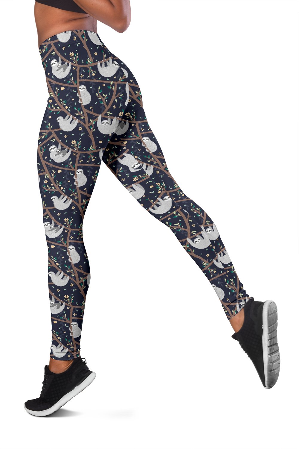 Sloth Happy Design Themed Print Women Leggings