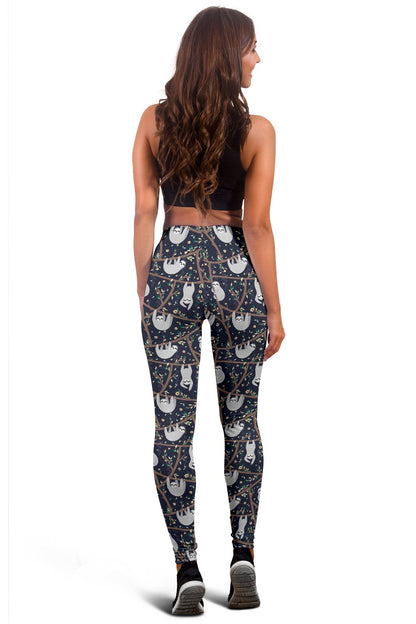 Sloth Happy Design Themed Print Women Leggings