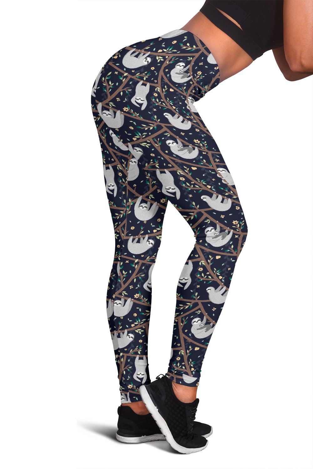Sloth Happy Design Themed Print Women Leggings