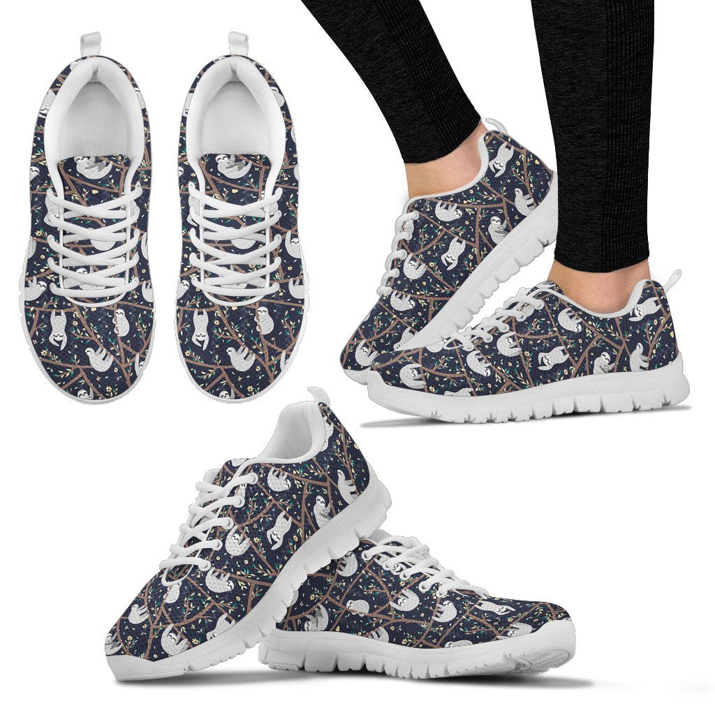 Sloth Happy Design Themed Print Women Sneakers Shoes