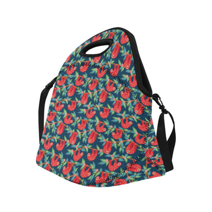 Sloth Red Design Themed Print Neoprene Lunch Bag (Model 1669)(Large)-JTAMIGO.COM