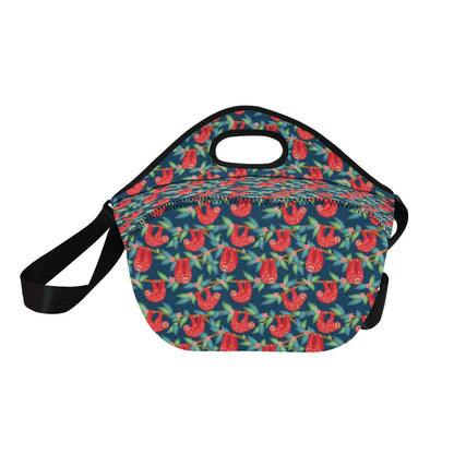 Sloth Red Design Themed Print Neoprene Lunch Bag (Model 1669)(Large)-JTAMIGO.COM
