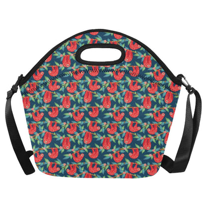 Sloth Red Design Themed Print Neoprene Lunch Bag (Model 1669)(Large)-JTAMIGO.COM