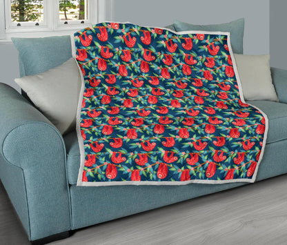 Sloth Red Design Themed Print Premium Quilt-JTAMIGO.COM