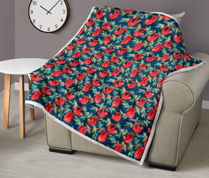 Sloth Red Design Themed Print Premium Quilt-JTAMIGO.COM