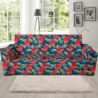 Sloth Red Design Themed Print Sofa Slipcover-JTAMIGO.COM