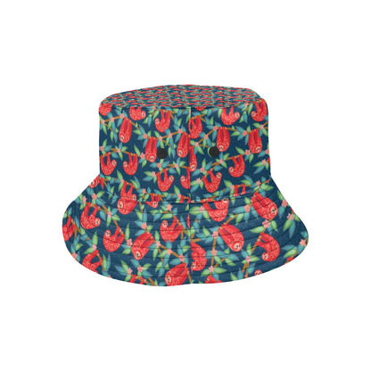 Sloth Red Design Themed Print Unisex Bucket Hat
