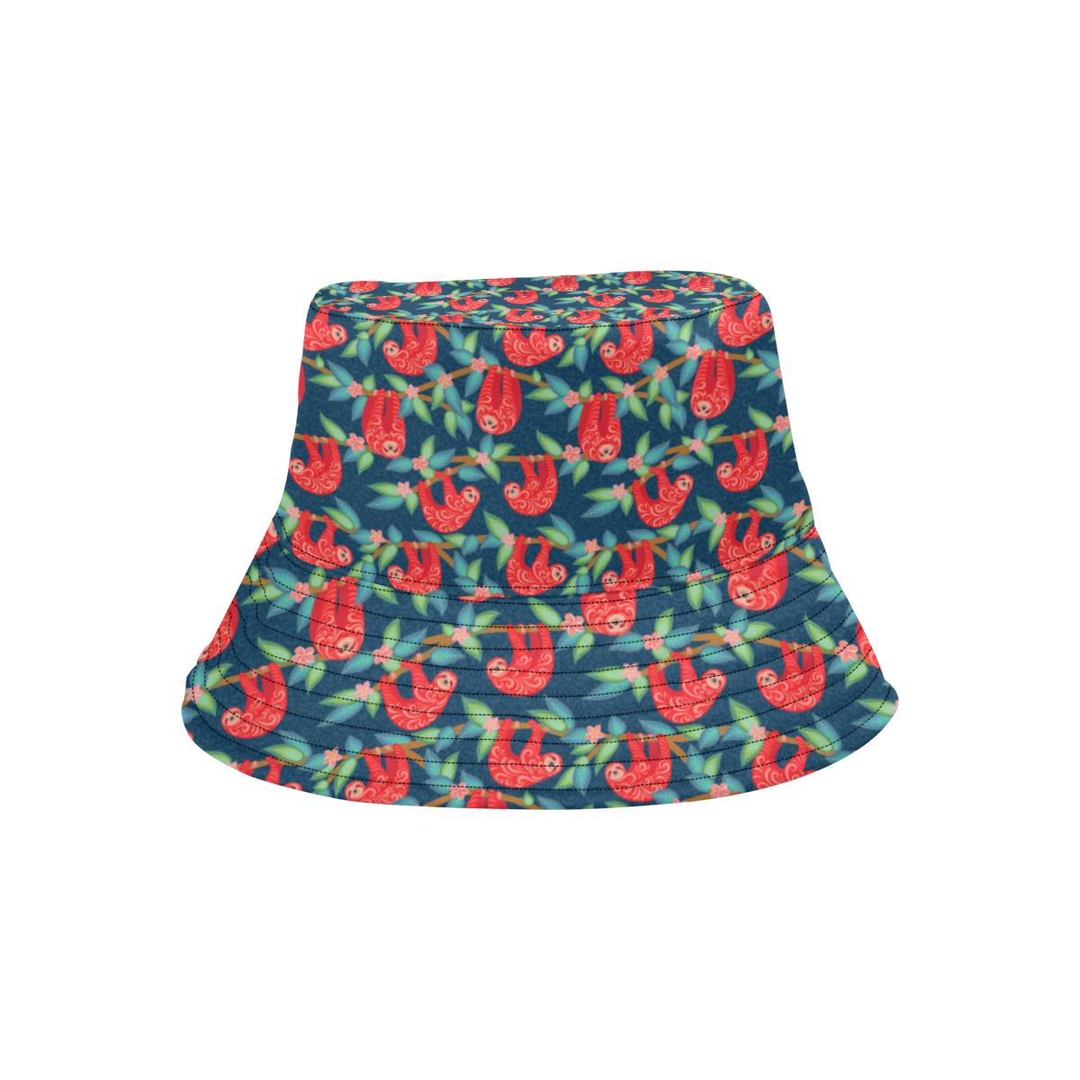 Sloth Red Design Themed Print Unisex Bucket Hat