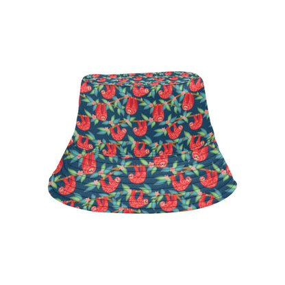Sloth Red Design Themed Print Unisex Bucket Hat