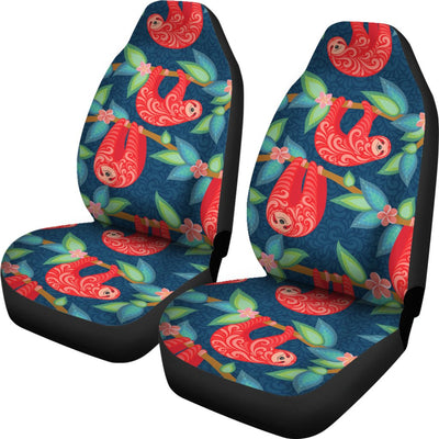 Sloth Red Design Themed Print Universal Fit Car Seat Covers