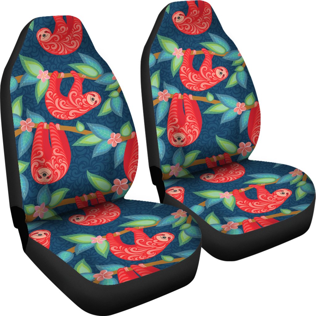 Sloth Red Design Themed Print Universal Fit Car Seat Covers