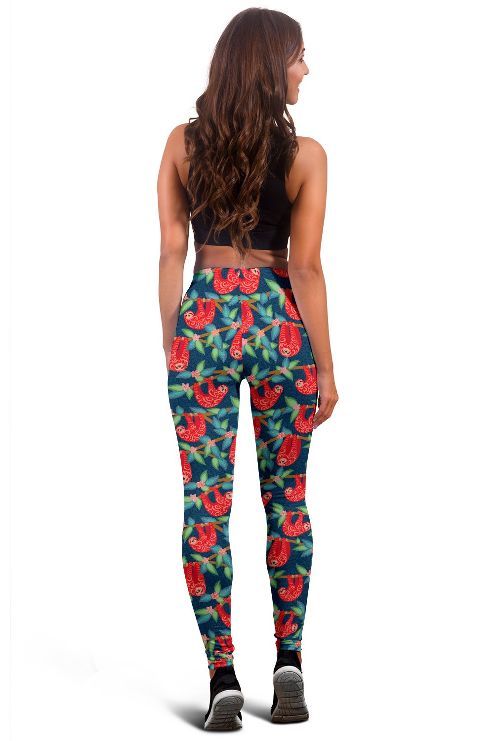 Sloth Red Design Themed Print Women Leggings