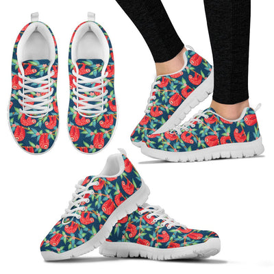 Sloth Red Design Themed Print Women Sneakers Shoes