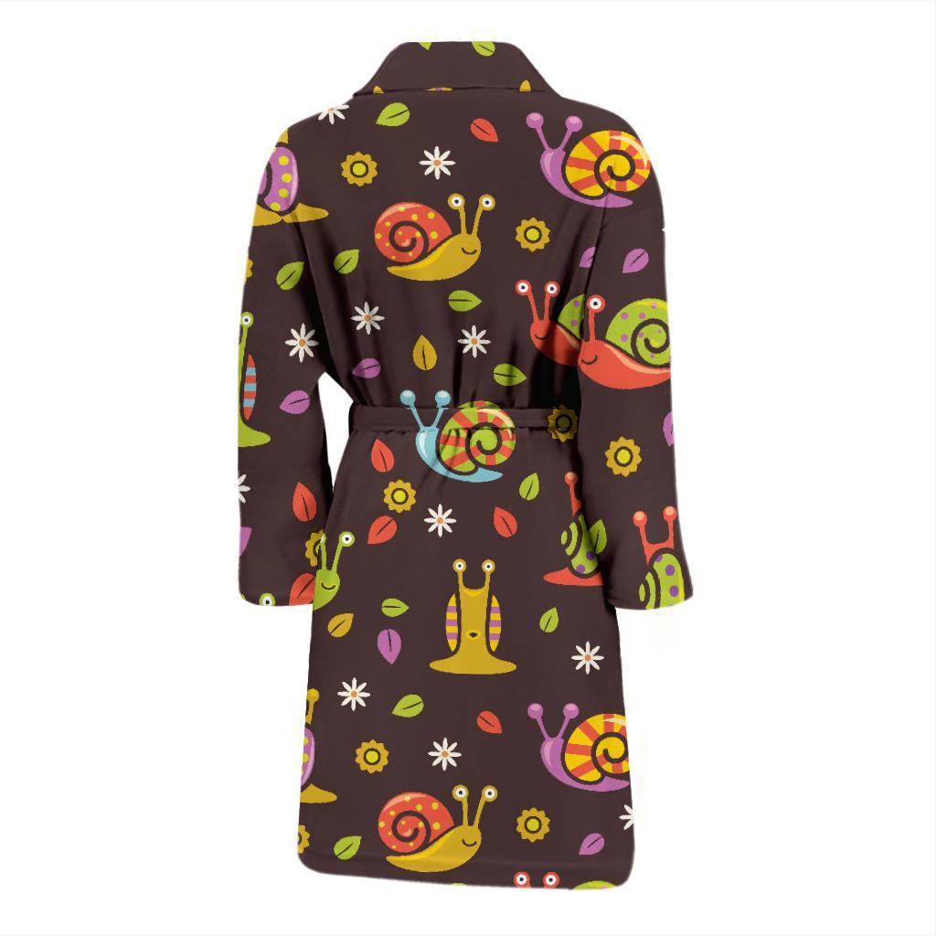 Snail Pattern Print Design 01 Men Bathrobe-JORJUNE.COM