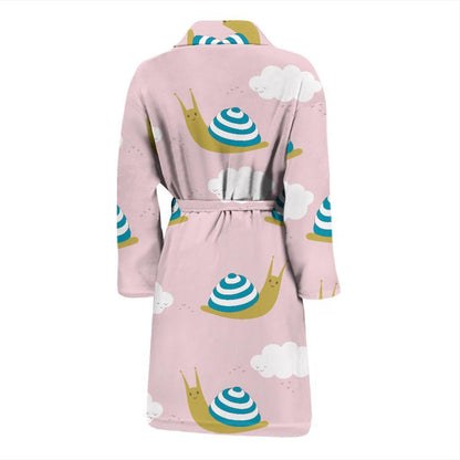 Snail Pattern Print Design 02 Men Bathrobe-JORJUNE.COM