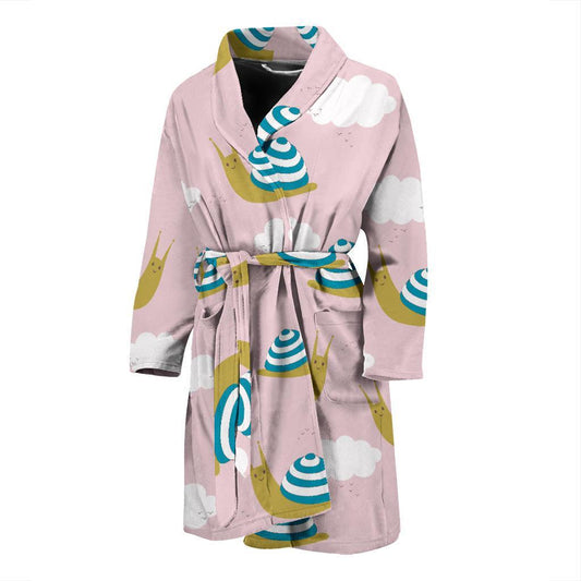 Snail Pattern Print Design 02 Men Bathrobe-JORJUNE.COM
