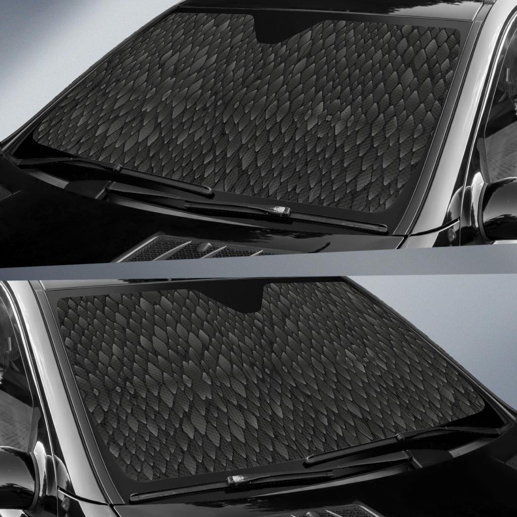 Snake Skin Black Print Car Sun Shade For Windshield