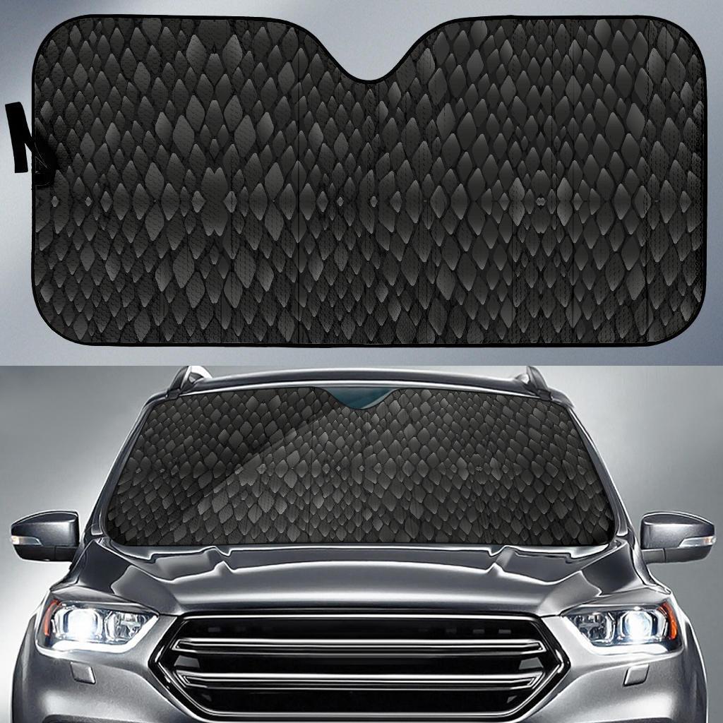 Snake Skin Black Print Car Sun Shade For Windshield