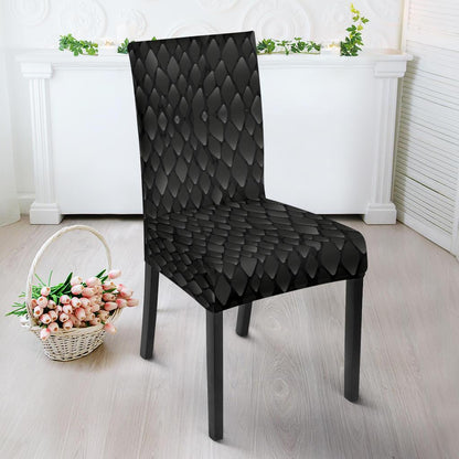 Snake Skin Black Print Dining Chair Slipcover-JTAMIGO.COM