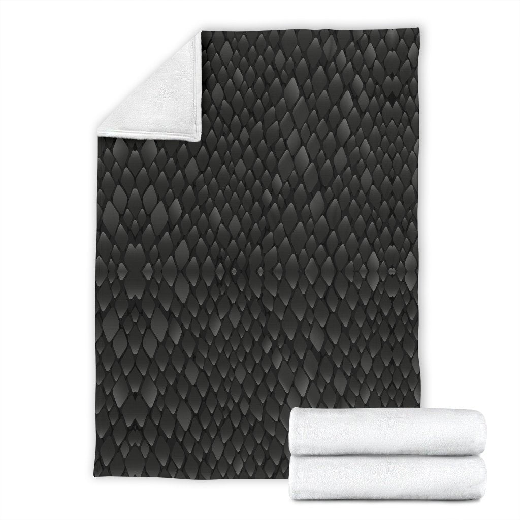 Snake Skin Black Print Fleece Blanket