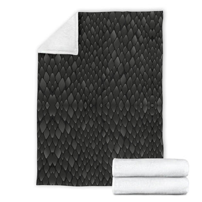 Snake Skin Black Print Fleece Blanket