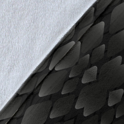 Snake Skin Black Print Fleece Blanket