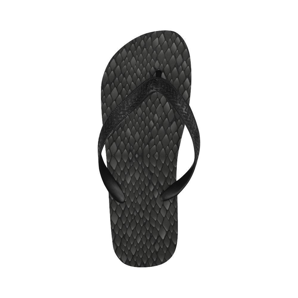 Snake Skin Black Print Flip Flops-JTAMIGO.COM