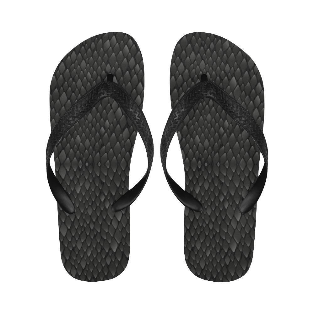 Snake Skin Black Print Flip Flops-JTAMIGO.COM