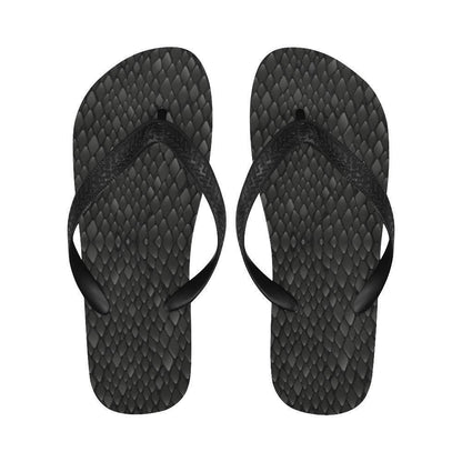 Snake Skin Black Print Flip Flops-JTAMIGO.COM