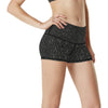 Snake Skin Black Print High Waisted Spandex Shorts-JTAMIGO.COM