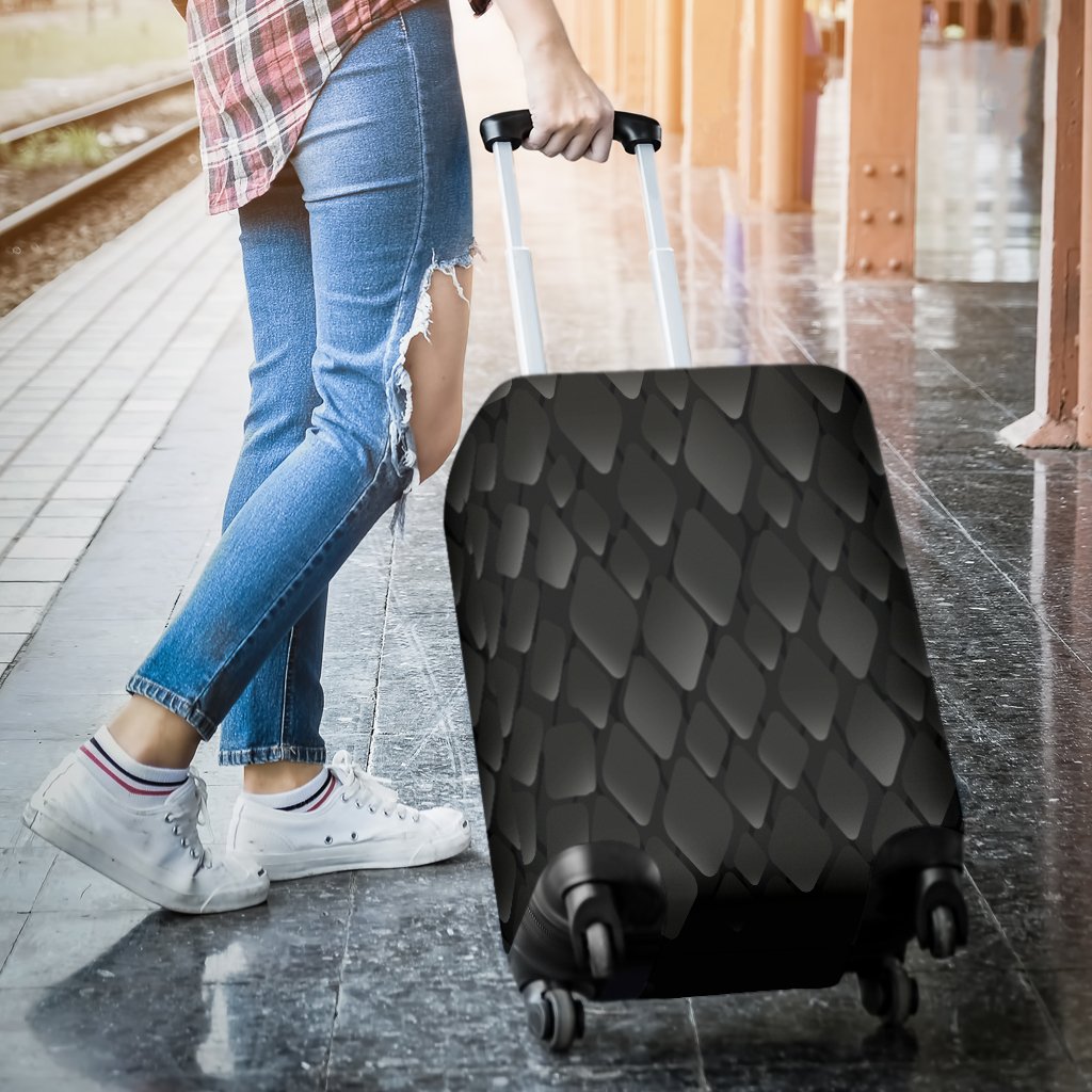 Snake Skin Black Print Luggage Cover Protector