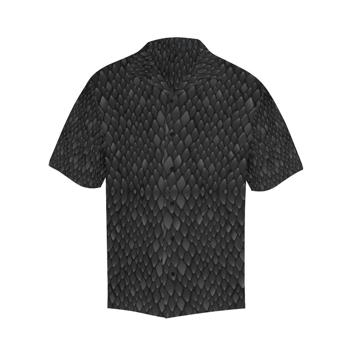 Snake Skin Black Print Men Aloha Hawaiian Shirt