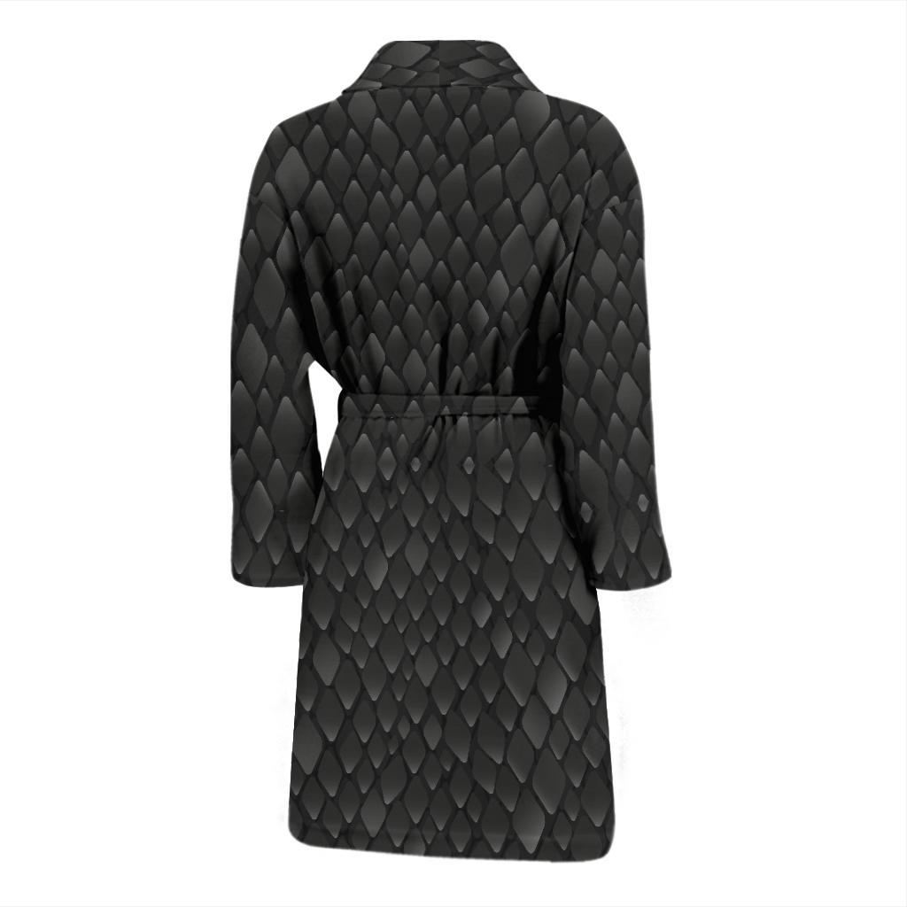 Snake Skin Black Print Men Bath Robe-JTAMIGO.COM