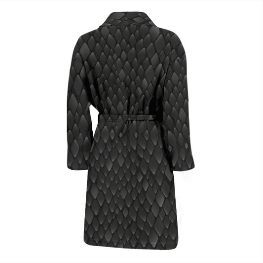 Snake Skin Black Print Men Bath Robe-JTAMIGO.COM