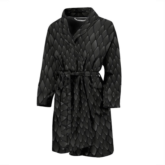 Snake Skin Black Print Men Bath Robe-JTAMIGO.COM