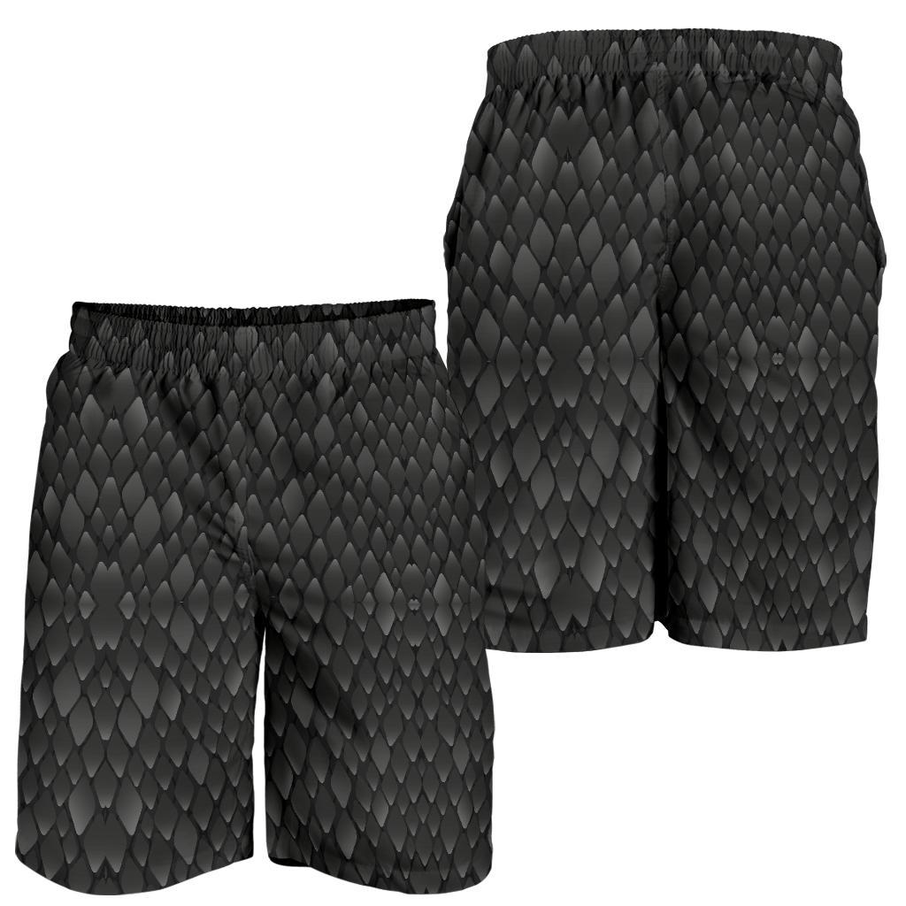 Snake Skin Black Print Mens Shorts-JTAMIGO.COM
