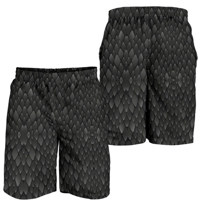 Snake Skin Black Print Mens Shorts-JTAMIGO.COM