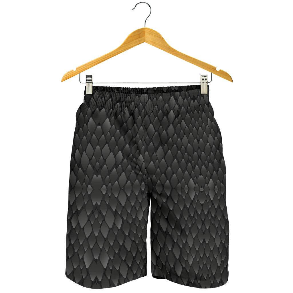 Snake Skin Black Print Mens Shorts-JTAMIGO.COM