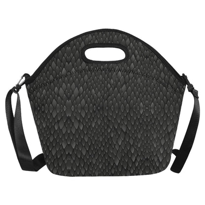 Snake Skin Black Print Neoprene Lunch Bag (Model 1669)(Large)-JTAMIGO.COM
