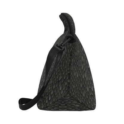 Snake Skin Black Print Neoprene Lunch Bag (Model 1669)(Large)-JTAMIGO.COM