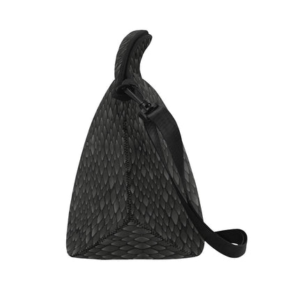 Snake Skin Black Print Neoprene Lunch Bag (Model 1669)(Large)-JTAMIGO.COM