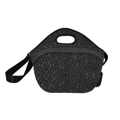 Snake Skin Black Print Neoprene Lunch Bag (Model 1669)(Large)-JTAMIGO.COM