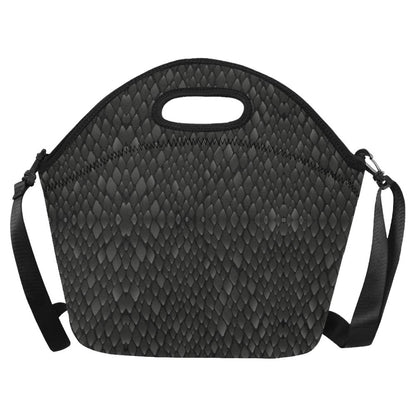 Snake Skin Black Print Neoprene Lunch Bag (Model 1669)(Large)-JTAMIGO.COM