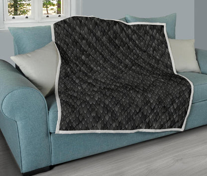 Snake Skin Black Print Premium Quilt-JTAMIGO.COM